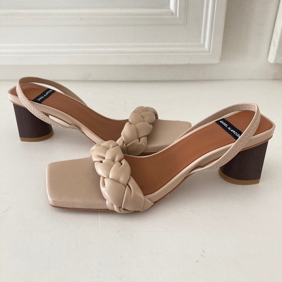 Anthropologie Beige Braided Heels - Picture 1 of 7